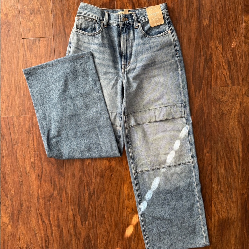 NWT Madewell Superwide-Leg Jeans in Larkins Wash Sz 25